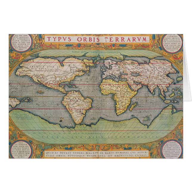 Typus Orbis Terrarum, map of the world (Front Horizontal)