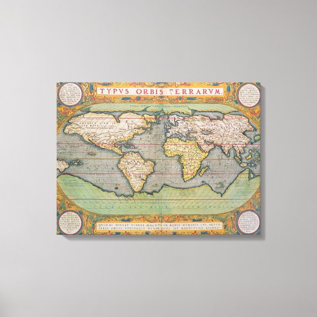 Typus Orbis Terrarum, map of the world Canvas Print (Front)