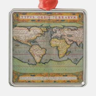 Typus Orbis Terrarum, map of the world Metal Ornament