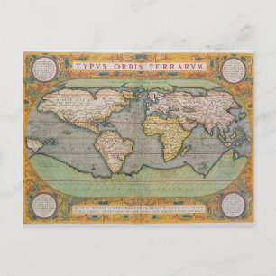 Typus Orbis Terrarum, map of the world Postcard