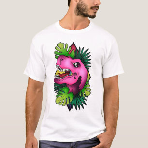 Tyranicorn Pink Dino - White  T-Shirt