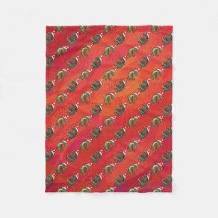 Tyrannosaurus Christmas Fleece Blanket