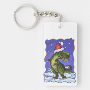 Tyrannosaurus Christmas Keychain