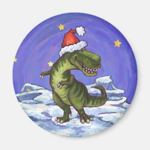 Tyrannosaurus Christmas Magnet