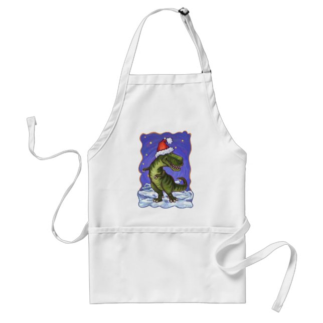 Tyrannosaurus Christmas Standard Apron (Front)