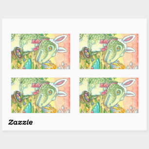 TYRANNOSAURUS, CUTE T-REX, EASTER BUNNY DINO STICKER