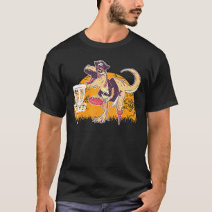 Tyrannosaurus Dinosaur Pirate Disc Golf Player Hal T-Shirt