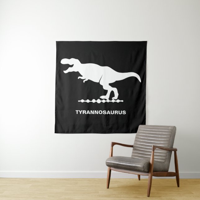 Tyrannosaurus Dinosaur Silhouette Tapestry (In Situ)