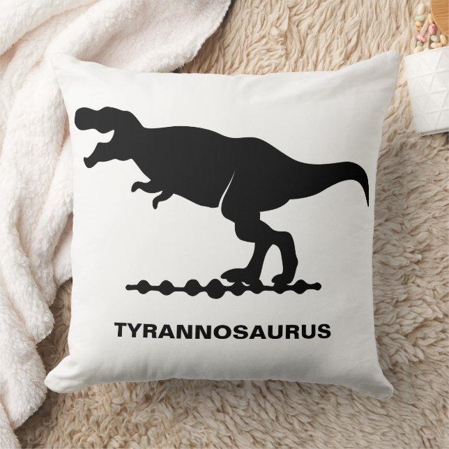 Tyrannosaurus Dinosaur Silhouette Throw Pillow (Blanket)