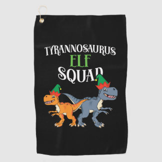 Tyrannosaurus Elf Squad Xmas T-Rex Dinosaur Christ Golf Towel