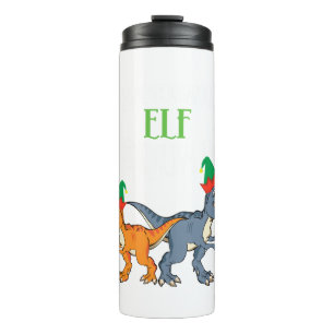 Tyrannosaurus Elf Squad Xmas T-Rex Dinosaur Christ Thermal Tumbler