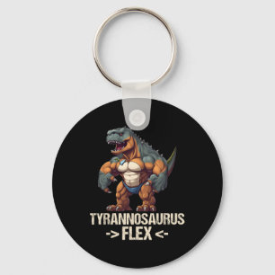 Tyrannosaurus Flex Fitness Gym Bodybuilding Funny Keychain