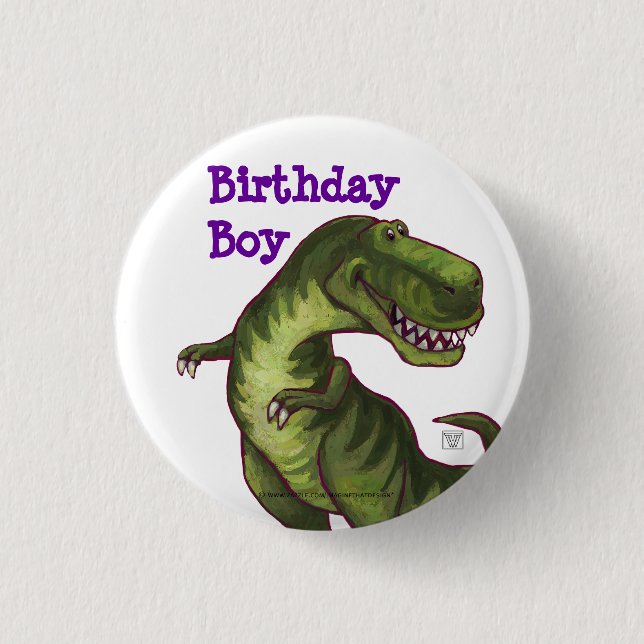Tyrannosaurus Party Centre 1 Inch Round Button (Front)