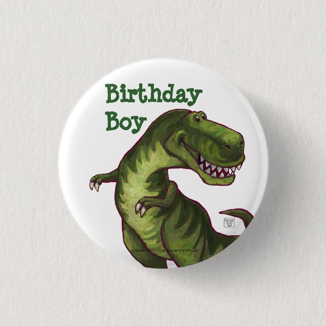 Tyrannosaurus Party Centre 1 Inch Round Button (Front)