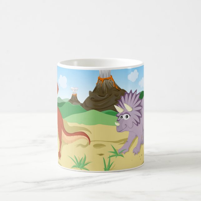 Tyrannosaurus Rex and Triceratops Coffee Mug (Center)