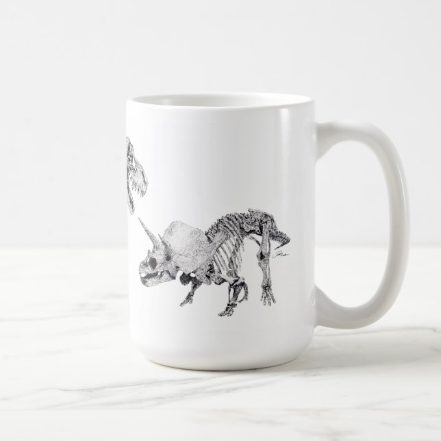 Tyrannosaurus rex and Triceratops Coffee Mug (Right)