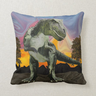 Tyrannosaurus Rex at the Twilight Hour Throw Pillow