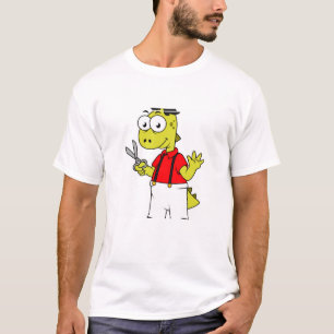 Tyrannosaurus Rex Barber With Scissors. T-Shirt