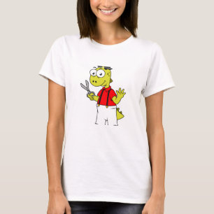 Tyrannosaurus Rex Barber With Scissors. T-Shirt