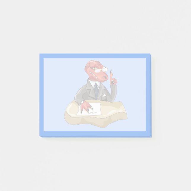 Tyrannosaurus Rex Boss Sitting At A Desk. 2 Post-it Notes (Front)