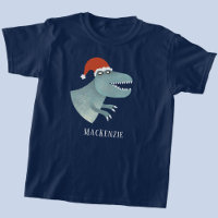 Tyrannosaurus Rex Christmas Santa Hat Personalized