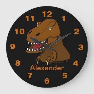 Tyrannosaurus Rex Dinosaur Personalized Name Clock