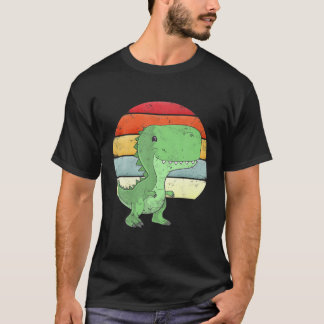 Tyrannosaurus Rex Dinosaur Retro Vintage Sunset Cu T-Shirt