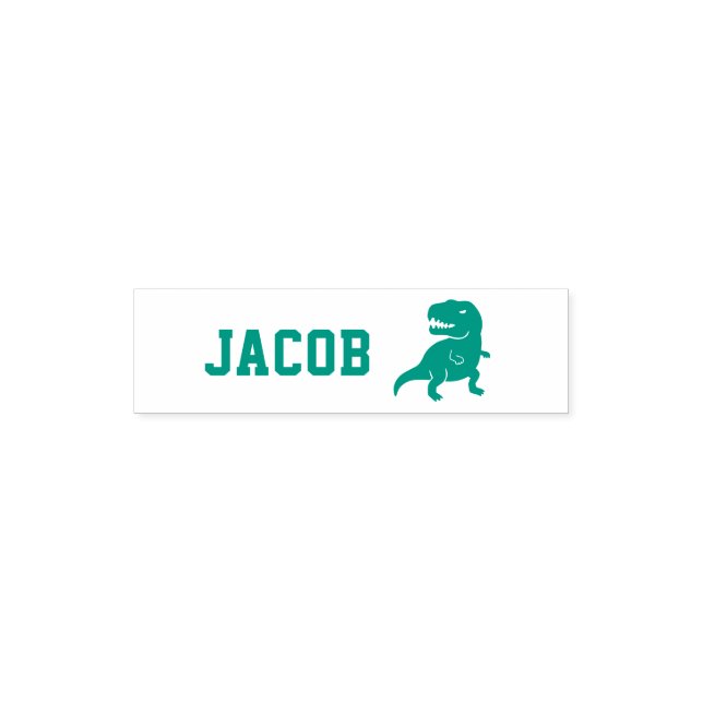  Tyrannosaurus Rex Dinosaur Silhouette Kids Name Self-inking Stamp (Design)