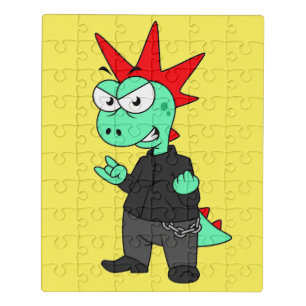 Tyrannosaurus Rex Dressed As A Punk. Jigsaw Puzzle