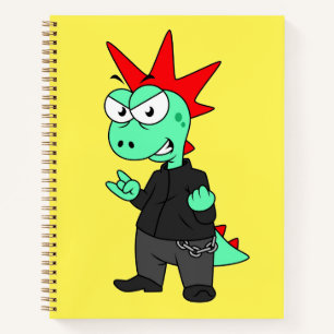 Tyrannosaurus Rex Dressed As A Punk. Notebook