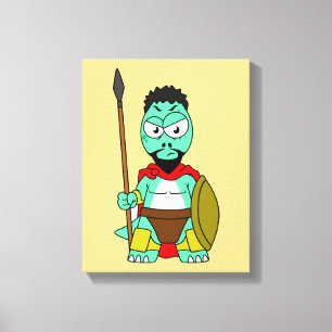 Tyrannosaurus Rex Dressed As Leonidas. Canvas Print