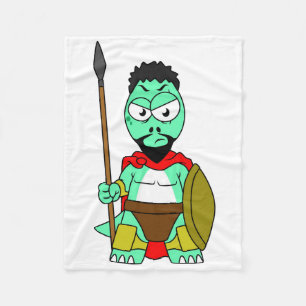 Tyrannosaurus Rex Dressed As Leonidas. Fleece Blanket