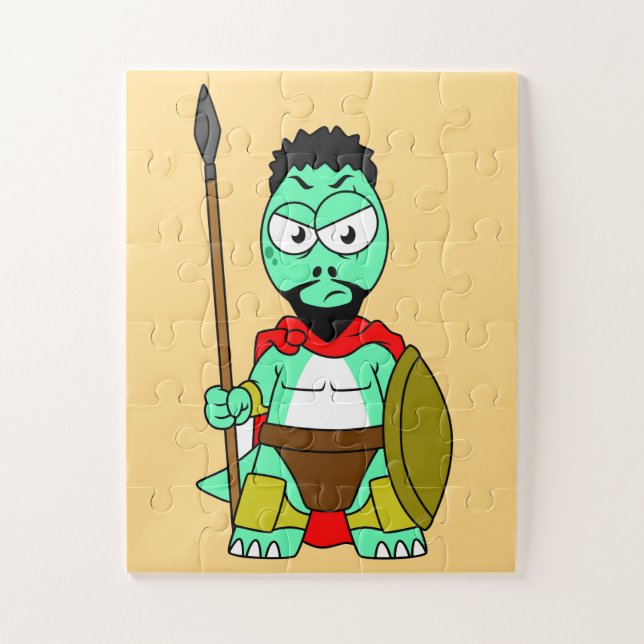 Tyrannosaurus Rex Dressed As Leonidas. Jigsaw Puzzle (Vertical)
