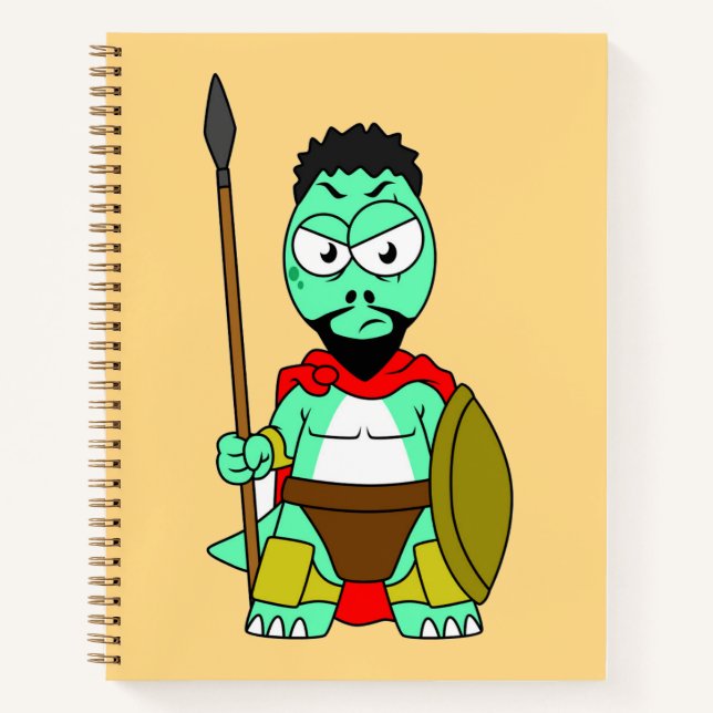 Tyrannosaurus Rex Dressed As Leonidas. Notebook (Front)