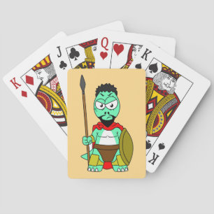 Tyrannosaurus Rex Dressed As Leonidas. Playing Cards