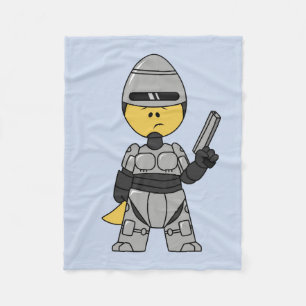 Tyrannosaurus Rex Dressed As Robocop. Fleece Blanket