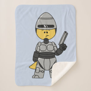 Tyrannosaurus Rex Dressed As Robocop. Sherpa Blanket