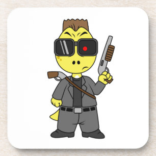Tyrannosaurus Rex Dressed As The Terminator. Coaster