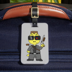 Tyrannosaurus Rex Dressed As The Terminator. Luggage Tag