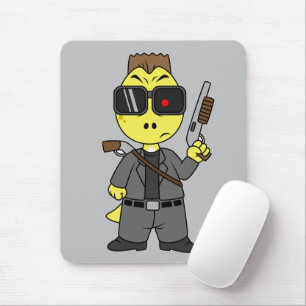 Tyrannosaurus Rex Dressed As The Terminator. Mouse Pad