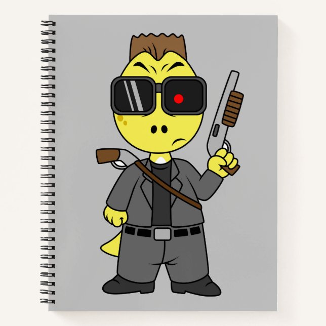 Tyrannosaurus Rex Dressed As The Terminator. Notebook (Front)