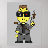 Tyrannosaurus Rex Dressed As The Terminator.