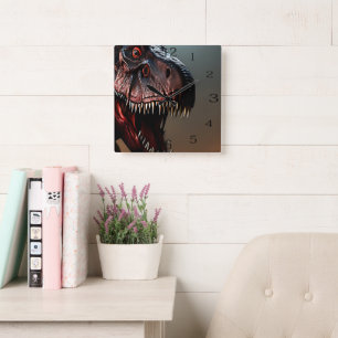 Tyrannosaurus Rex Face d'horreur, horloge murale