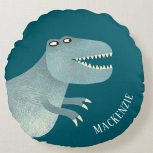 Tyrannosaurus Rex Fun Personalized Round Pillow