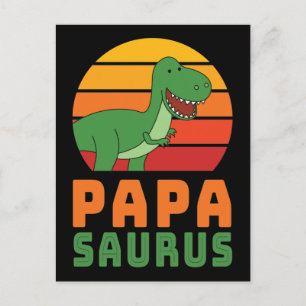 Tyrannosaurus Rex Papasaurus Dinosaur Father's Day Postcard