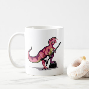Tyrannosaurus Rex Playing The Guitar. Coffee Mug