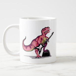 Tyrannosaurus Rex Playing The Guitar. Large Coffee Mug