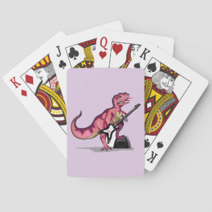 Tyrannosaurus Rex Playing The Guitar. Playing Cards