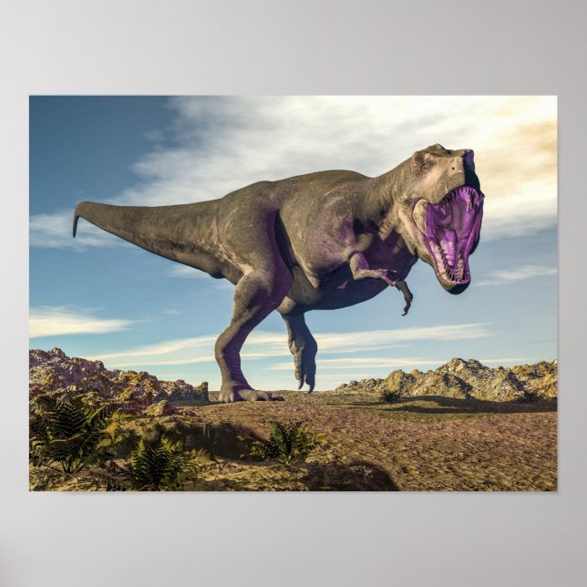 Tyrannosaurus rex raoring poster (Front)