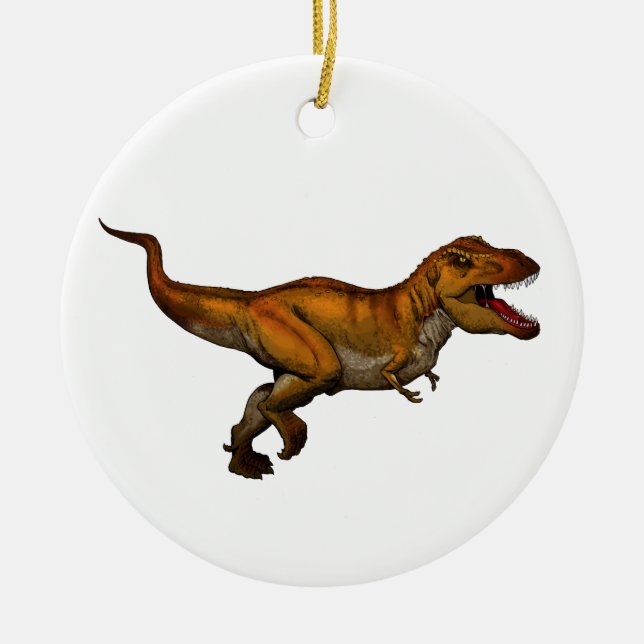 Tyrannosaurus Rex Running T-Rex Ceramic Ornament (Front)